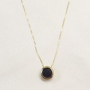 10k Gold Bezel-set Black Onyx Necklace